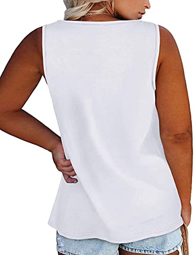 Image of Womens Plus Size Tank Tops Summer Button Down Henley Shirts Sleeveless Tops