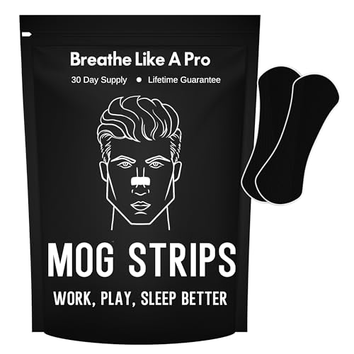 Mog Nasal Strips (30 Pack - Extra-Strong) No More Sleep Headaches - Helps with Snoring Nasal Congestion & Exercise - Non-Invasive Anti Snoring Strips - Better Sleep - Nasal Strips - Nose Tape