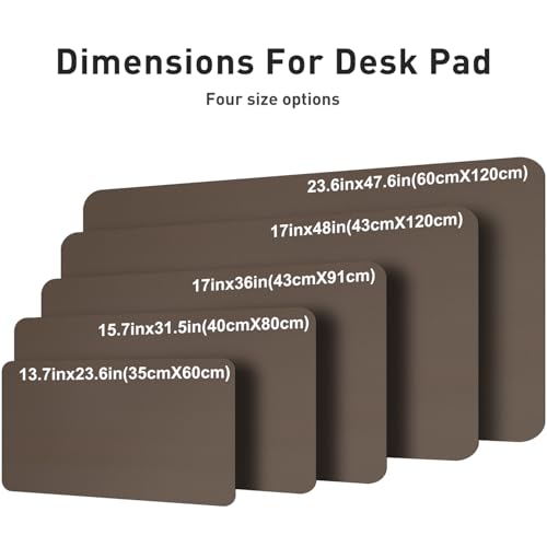Image of Aothia Leather Desk Pad Protector, Office Mat, Large Mouse Pad, Non-Slip PU Leather Blotter, Laptop Desk Pad, Waterproof Writing Pad for Office and Home (Coffee, 31.5 inch x 15.7 inch)
