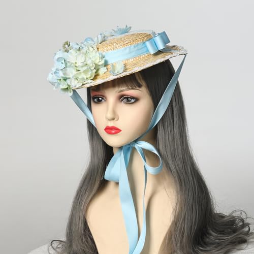 Sombrero de paja con lazo para mujer y niña miniatura 4
