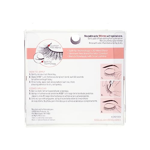 KISS Lash Couture Naked Drama False Eyelashes, 14 mm, Easy to Apply, Reusable, No Damage To Natural Lashes, Cruelty Free, 1 Pair Fake Lashes - Style ‘Chiffon’ - Image 5