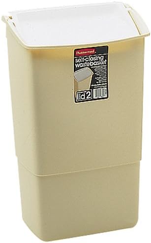Rubbermaid FG280300BISQU 45 Qt Bisque Dual Action Wastebasket