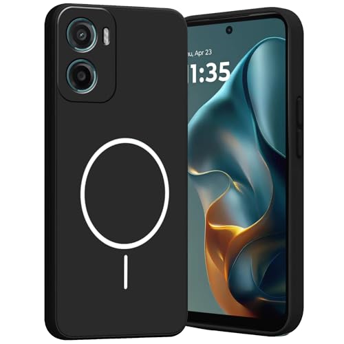 Image of COVERBLACK Case Macc-Safe Print Rubber Candy TPU Cloth in-Side | Full Protect Matte Finish Soft Back Cover Case Compatible for Motorola Moto G05 4G - Black
