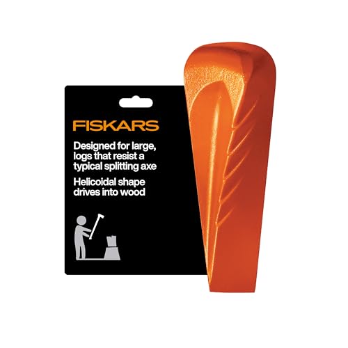 Fiskars Helix Splitting Wedge for Large Stubborn Logs Forged Steel Wood Splitting Wedge with Helicoidal Profile 1.75 x 8.5 x 2.25