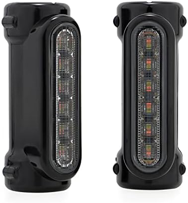 GUAIMI Motorcycle Highway Bar Lights - Switchback Driving Light Fits 1-1/4" Highway/Crash Bars Compatible with Harley Road King Street Glide Dyna Sportster, Victory Bikes | Black-Smoke Lens