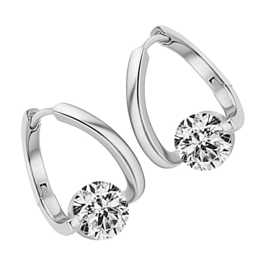 Hoop Earrings for Women Elegant Modern Jewelry Silver Women Hoop Earrings for Wedding Valentine�fs Day Dating Travel Mother Siste