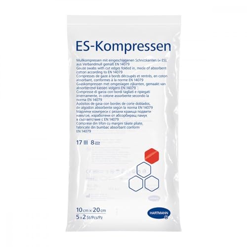 ES-KOMPRESSEN steril 10x20 cm 8fach 5X2 St