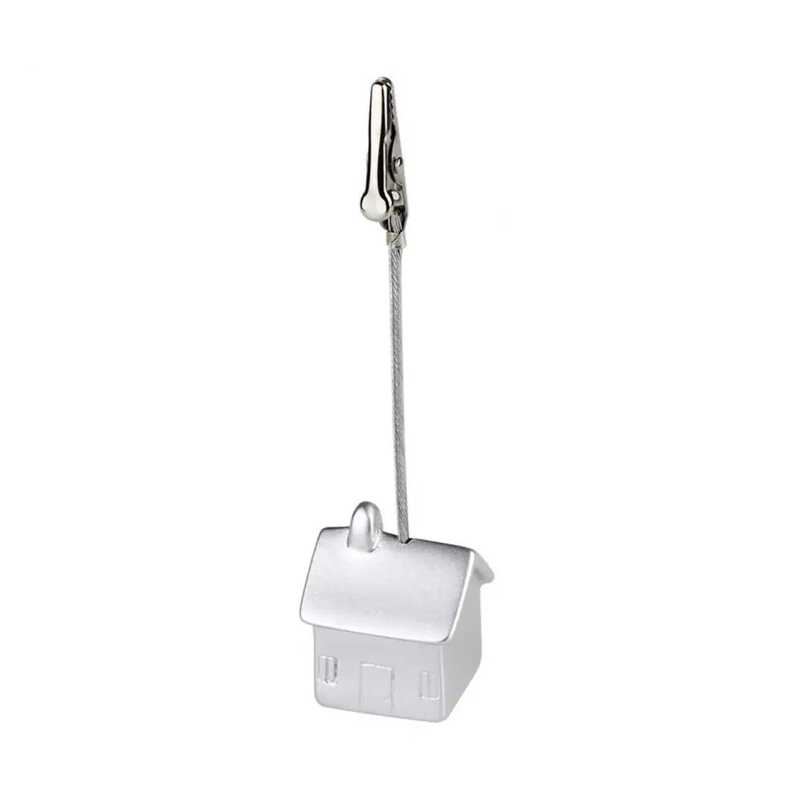 Lujauey Memo Clip Holder 10Pcs House Note Holder Paper Photo Clips Desktop Memo Clip Organizer Small Card Metal Stand For Photos for Wedding Party Office Memo(Silver)