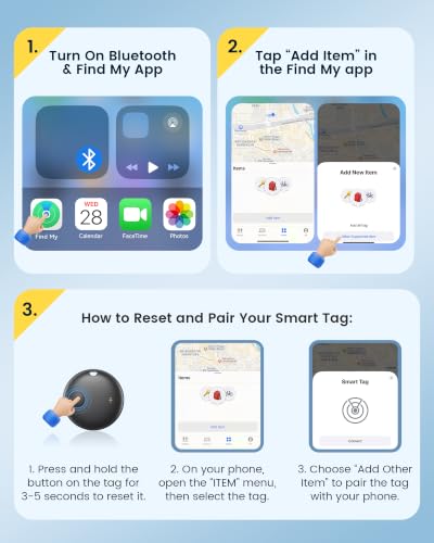 Image of Air Tracker Tags-4 Pack, Smart Bluetooth Tracker Works with Apple Find My (iOS Only), Item Finder Key Finder with Replaceable Battery, Tracker Tag Locator for Keys, Luggage, FireWire Port Card (Black)
