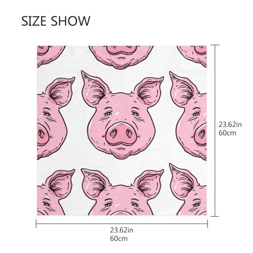 Cute Pigs6412510 Silk Like Head Scarf for Women,Soft Fashion Neck Scarf Square Satin Head Scarf 23.6 Inches2