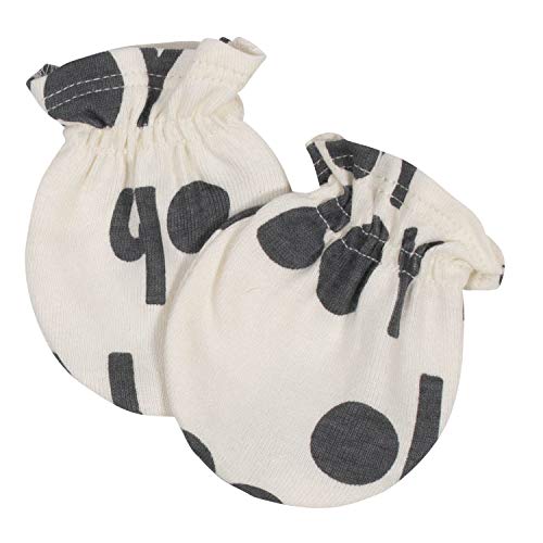 Grow By Gerber Baby Boys 4-Pack Mittens, Grey/Ivory/Orange, Newborn #TOP2