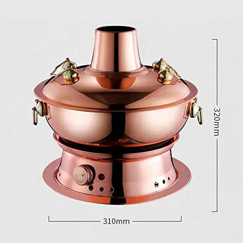 Olla Hotpot Chino Charcoal Shabu Shabu de Acero y Cobre miniatura 2