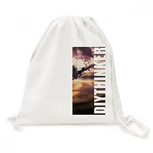 Sac Toile Drawstring Backpack Rouge foncé Nuages Nuageux Voyage