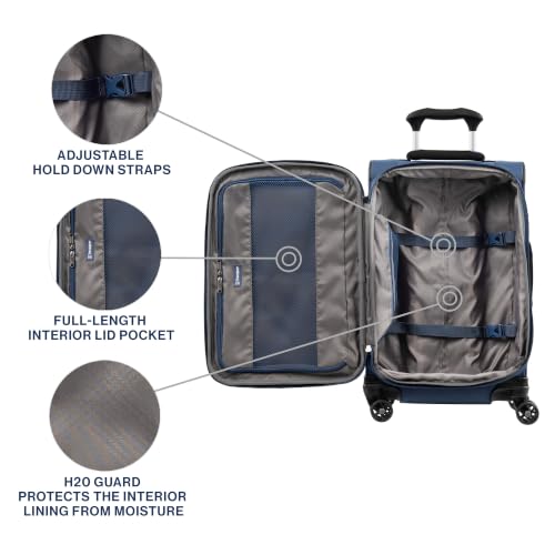 Travelpro Tourlite Softside 21" Expandable Luggage with 4 Spinner Wheels, Lightweight Suitcase, Carry-On, Blue - image 3