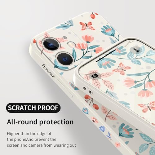 Coque mince iPhone 12 Mini fleur blanche souple antichoc LEECG