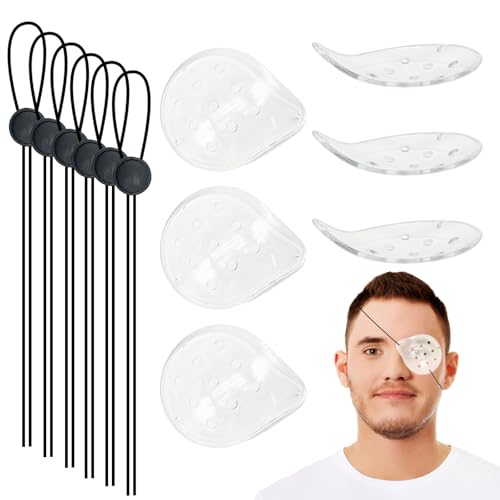 FUIPVGI 6 Pcs Protección Ocular Transparente, Protección Ocular de Plástico con Cordón Ajustable, Protección de Ojos Transpirable para Protección Ocular
