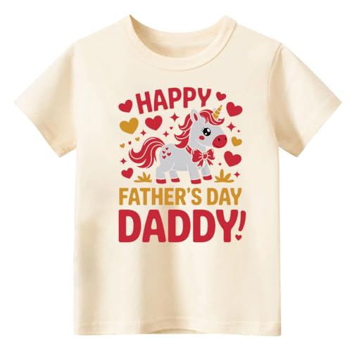 PikaBubbies Fathers Day Shirt Kids – Happy Father’s Day T-Shirt Toddler Boys Girls 2T-7T