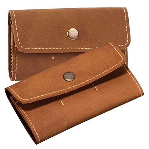 CAXUSD 2pcs Pu Retro Memory Card Holder Slots Storage Case for Cards Compatible Cameras and Smartphones Easy Open and Secure Closure Lightweight Design for Travel