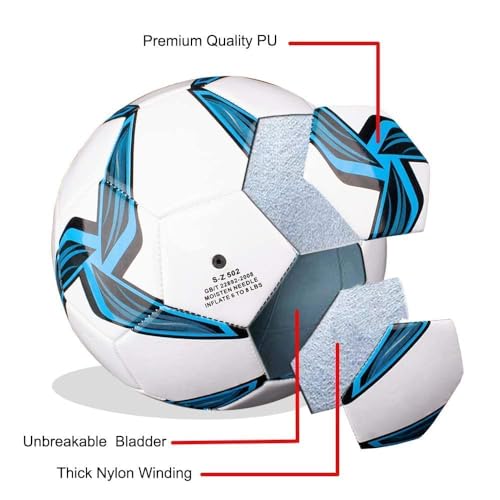 Senston Soccer Foot Ball Match Ball Official Training Football with Pump Size 5 Practice Ball for Youth, White 3 41BKOZNwJYL
