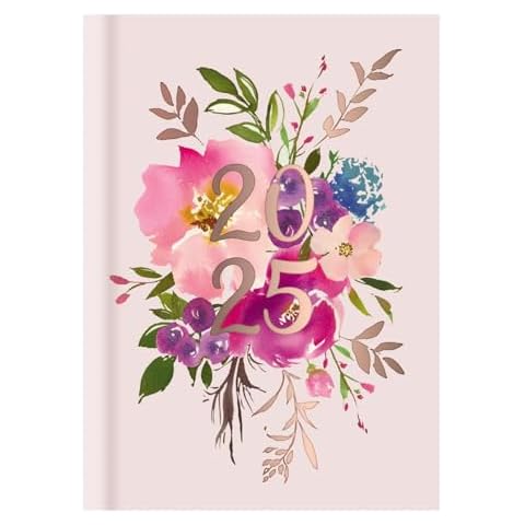 Stylish 2025 Lilac Pink Floral Diary Cover
