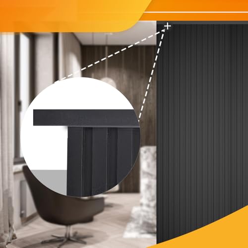 Paneles de pared WPC OUZUGIE de listones negros de 57 pulgadas protectores de esquina pack de 8 5