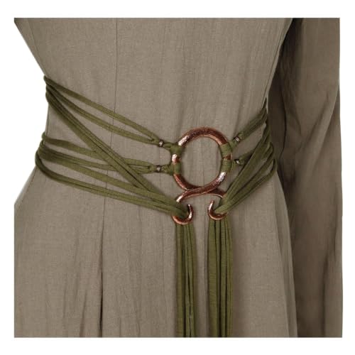 Ceinture croisée femme en corde médiévale pour ajuster un jean sans boucle rigide