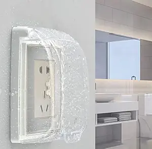 Swabs Universal Waterproof Wall Socket Plate Panel Switch Box Cover Protector | Weatherproof Single Outlet Cover Outdoor Receptacle Protector (Pack of 2)