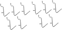Vista 1 de Angoily Pegboard - Estante perforado con gancho en V, 10 unidades, acero inoxidable, resistente, perchero