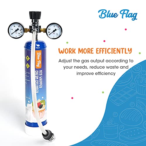 Blue Flag Nitrous Oxide Pressure Regulator Pressure Reduction Valve, For 580G, 615G, 1.5L, 2.2L, 3.3L Cream Charger Cylinder #TOP4