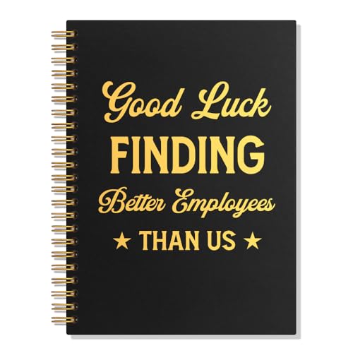 SRWNFOS Finding Better Employees Than Us Lined Spiral Notebook, Funny 160 Pages Ruled Hardcover Notebook, Retirement Leaving Farewell Gifts for Leader Mentor Boss Lady, Employee Appreciation Gifts