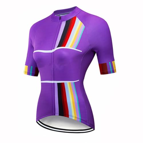 Camisa feminina de ciclismo de manga curta com zíper completo camisas de ciclismo verão secagem rápi