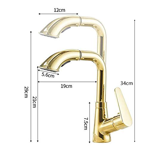Mitigeur de lavabo rotatif 2 types de sortie d'eau robinet télescopique eau chaude froide - 4