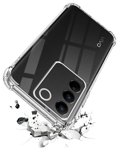 Image of Jkobi Shockproof Crystal-Clear Back Cover for Vivo V27 | Vivo V27 Pro (Anti Yellow Case | Drop & Camera Protection | Hard Polycarbonate)