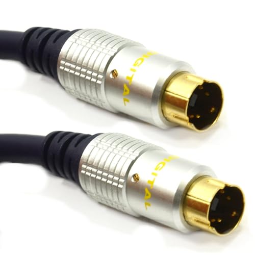 kenable S-Video Cable SVHS 4 Pin Mini Din Pure OFC Gold Plated Connectors Navy Blue 1m