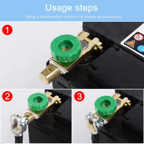 Gentpovth 2 piezas Interruptor de Desconexión de Batería 12V/24V, Enlace Interruptor Aislador, Batería de Coche Aleación de Zinc Desconectador de Bateria, para Cabezal de Batería de 15-17 mm - imagen 4