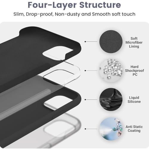 Image of iPhone 16 pro Max Silicone Back Case | Shock Proof Design & Camera Protection | Premium Rubberised Apple iPhone 16 pro Max Cover (Microfiber Lining) | Ultra Smooth Silicone - Black