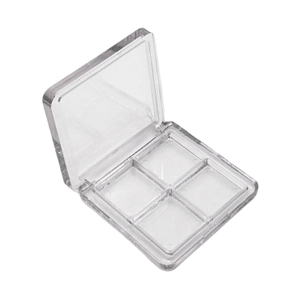 BNF 4 Grid Clear Makeup Eyeshadow Palette Blush Lipstick Powder DIY Case Pallet | 1 Piece Empty Makeup Case-image-2