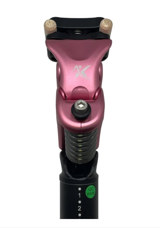 Pink Kinekt Bike Suspension Seatpost, LR Lightweight Alloy Seat Post for Road, Gravel & Electric Bikes, Bike Seat Shock Absorber Adjusts to Weight and Riding Style, LR | 31.6mm | 350mm