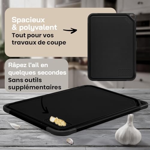 Axer Grande Planche à Découper Professionnelle 35x25x1cm - Noir – vue 5