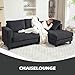 HOMCOM Ecksofa Couch mit Chaiselongue 3 Sitzer Sofa L Form Gepolsterte Eckcouch mit Cord-Optik, Hochdichtem Schaumstoff, bis 400 kg, für Wohnzimmer, Schlafzimmer, 214 x 134 x 87 cm Dunkelgrau