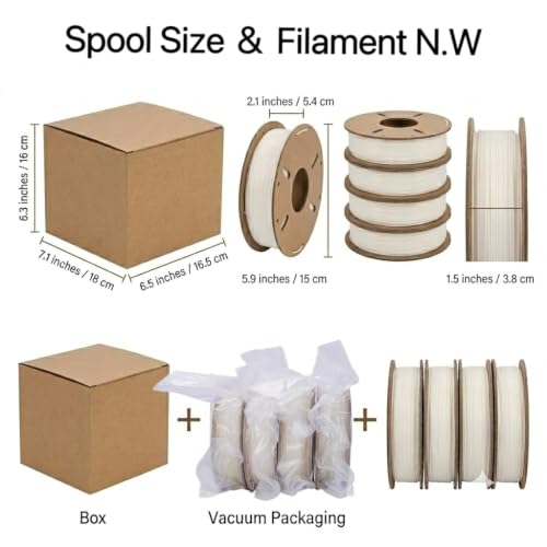 Image of Glow in The Dark Filament PLA, Green, BlueOrange,Yellow,Glow Rainbow, PLA Filament 1.75 mm, Dimensional Accuracy + /- 0.03 mm, 250g X 4 Pack