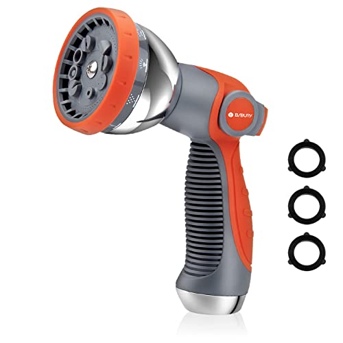 Water Hose Nozzle Sprayer, Bibury Hand Sprayer With 10 Spray Patterns And On Off Valve Thumb Control, High Pressure Garden Hose Spray Nozzle For Watering Plants, Cleaning, Car Wash And Showering Pets #TOP26