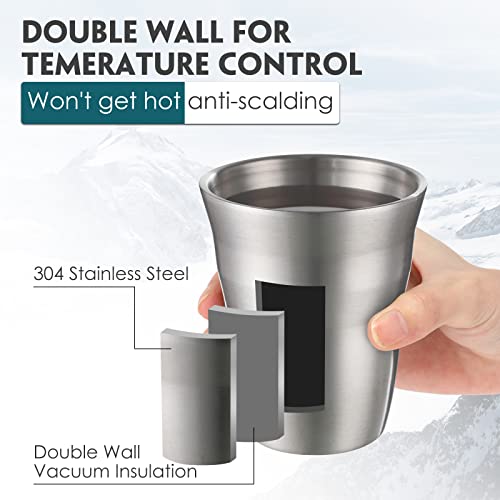 8 Pieces Stainless Steel Cups 9 Oz Double Wall Tumbler Stackable Insulated Cups Silver Drinking Metal Cups Insulated Beer Glass Insulated Metal Drinking Cups For Home Camping Rv Bbq Party #TOP2