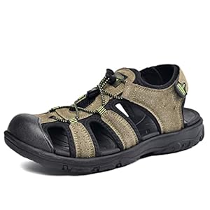 ZLVWB Casual mannen Outdoor Sandalen Zomer Ademende platte zool strandschoenen zachte wandelende atletische mannelijke schoenen (Color : Gr�n, Size : 42 code)