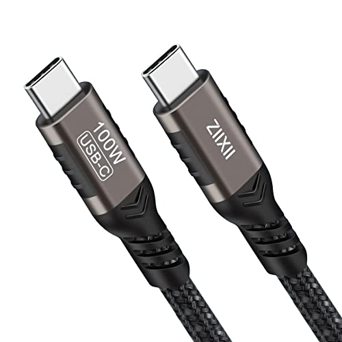 ZIIXII 100W USB C Cable [6.6ft] 100W PD 5A QC 4.0 Fast Charging USB C to C Cable, Zinc Alloy Nylon Braided Type C Data Cable for Samsung S23 S22 S21 S20 S10 Note20 iPad Pro MacBook Pro Google Pixel