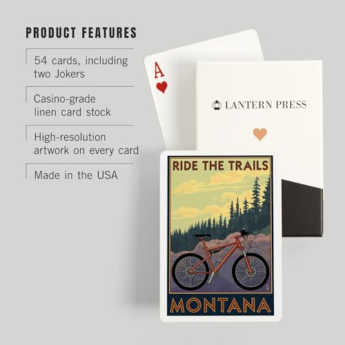 Lantern Press Montana Ride The Trails 52 cartas póker miniatura 3