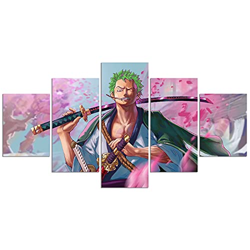 Anime One Piece Poster Roronoa Zoro Print on Canvas Painting Wall Art for Living Room Decor Boy Gift (Unframed, Zoro 1)