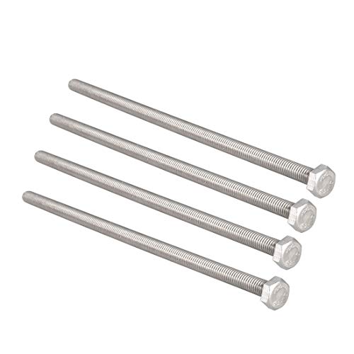 uxcell M6 x 150mm Fully Threaded Stainless Steel Hex Head Screw Bolt 4 Pcs