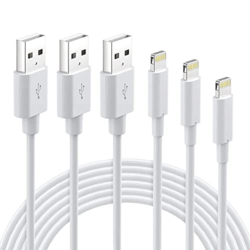 Lightning Cable, Quntis 3Pack 3ft 6ft 9ft Lightning to USB A Cable MFi Certified iPhone Charger Compatible with iPhone Xs Max XR X 8 Plus 7 Plus 6 Plus 5s SE iPad Pro iPod Airpods and More - White
