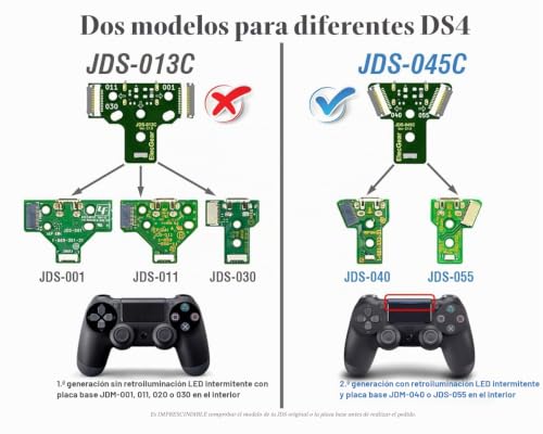Conector Tipo C para PS4 Mando Reemplazo de Placa PCB JDS-040 Reversible 3